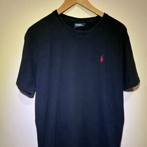 Ralph Lauren Black Tee with Red Logo